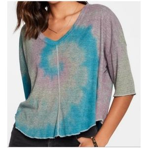 CHASER Boho Drop Shoulder Flowy Tie Dye Top